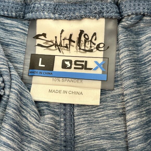 Salt Life SLX Brushed Performance Jogger Lounger Blue Sz L Unisex Drawstring - Picture 7 of 12